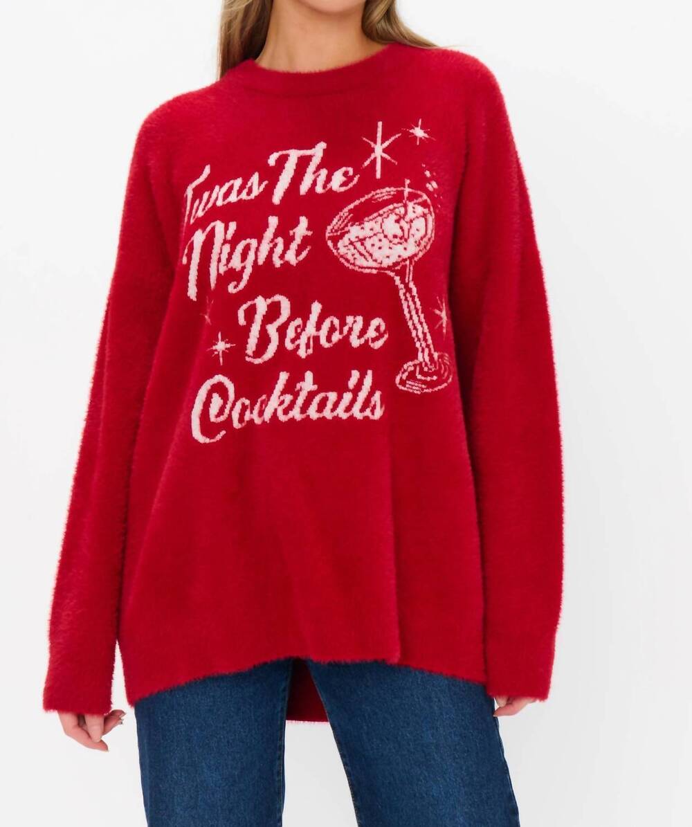NEW SHOW ME YOUR MUMU classic crewneck sweater in twas the night knit